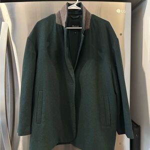 Madewell Forest Green Blazer with Gray Collar